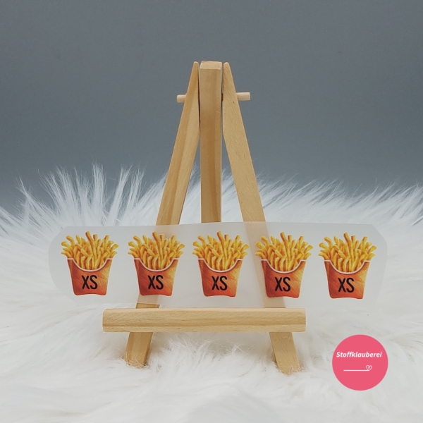 "XS" Größenlabel Pommes